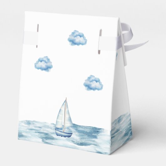 Waterverf Nautisch Baby shower Dank u Bedankdoosjes (Achterkant)