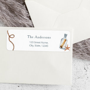 Waterverf Nautisch Baby shower Label