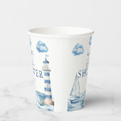 Waterverf Nautisch Baby shower Papieren Bekers (Rechts)