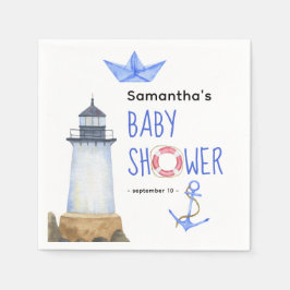 Waterverf nautisch - baby shower servet