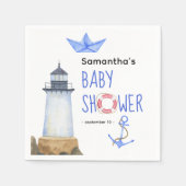 Waterverf nautisch - babyshower servet (Voorkant)