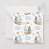 Waterverf Nautisch Beer Zeilboot Gift Enclosure Notitiekaartje (Achterkant)