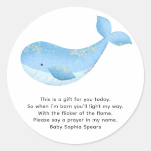 Waterverf nautisch - bidkaarslabel ronde sticker