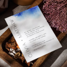 Waterverf nautisch blauw eenvoudige moderne bruilo