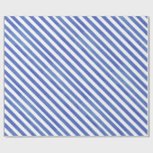 Waterverf Nautisch blauw en witte strepen Cadeaupapier (Vlak)