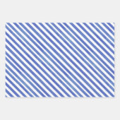 Waterverf Nautisch blauw en witte strepen Inpakpapier Vel (Voorkant 3)
