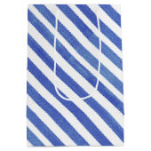 Waterverf Nautisch blauw en witte strepen Medium Cadeauzakje (Achterkant)