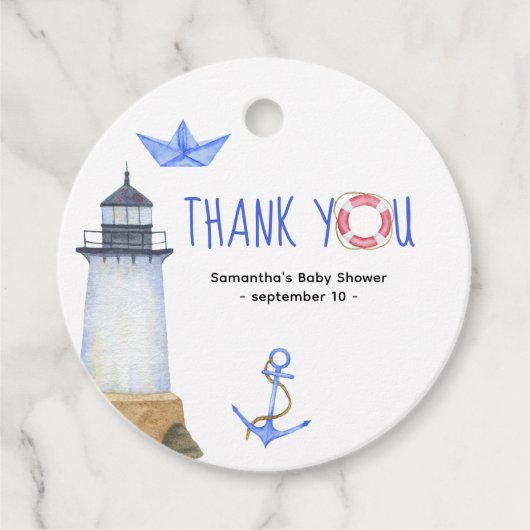 Waterverf nautisch - dank u bedankjes labels (Voorkant)