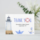 Waterverf nautisch - dank u bedankkaart (Staand voorkant)
