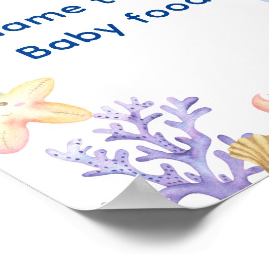 Waterverf nautisch - Noem dat baby food Poster (Hoek)