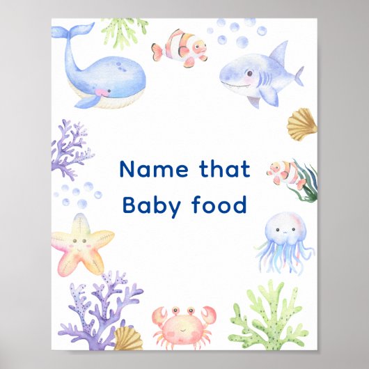 Waterverf nautisch - Noem dat baby food Poster (Voorkant)