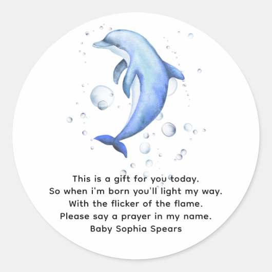 Waterverf nautisch - Prayer candle label (Voorkant)