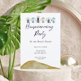Waterverf Nautisch strand Housewarming Party Kaart