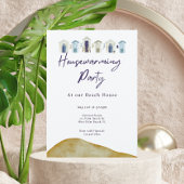 Waterverf Nautisch strand Housewarming Party Kaart