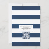 Waterverf Nautisch Thema Bloemencode QR Code Huwel Kaart (Achterkant)