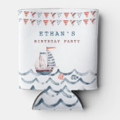 Waterverf Nautisch Verjaardagsfeest Blikjeskoeler (Voorkant)