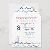 Waterverf Nautisch Verjaardagsfeest Kaart (Voorkant)