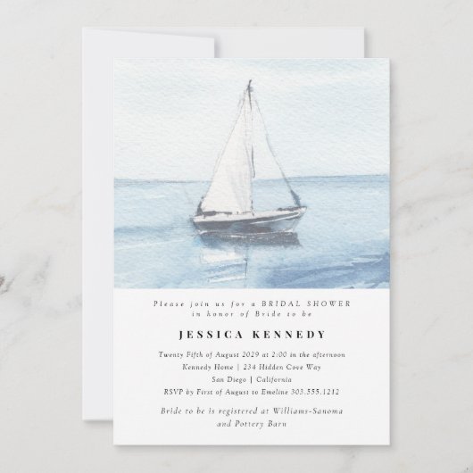 Waterverf nautisch Vrijgezellenfeest Kaart (Voorkant)