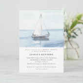 Waterverf nautisch Vrijgezellenfeest Kaart (Staand voorkant)