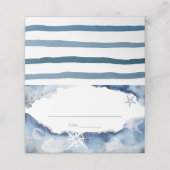 Waterverf Nautisch Vrijgezellenfeest of bruiloft Plaatskaartje (Buitenkant ongevouwen)