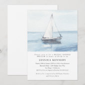 Waterverf Nautisch Zeilen Vrijgezellenfeest Brunch Kaart (Voorkant / Achterkant)