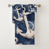 Waterverf nautische anker oceaan marine bad handdoek (Insitu)