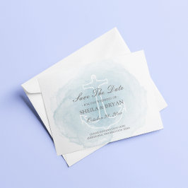 Waterverf nautische anker opslaan de datum post Ka Aankondigingskaart