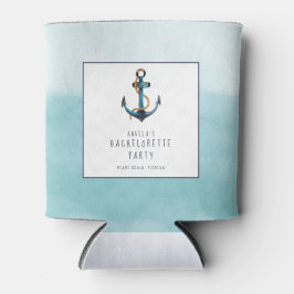 Waterverf nautische anker vrijgezellenfeest blikjeskoeler