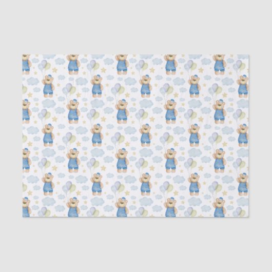 Waterverf nautische ballon Beer Tissuepapier (Voorkant)