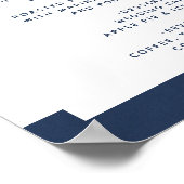 Waterverf Nautische Bloemen Bruiloft Menu Poster (Hoek)