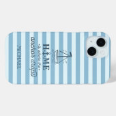 Waterverf nautische boot lichtblauwe strepen Case-Mate iPhone case (Achterkant (horizontaal))