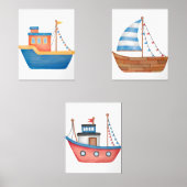 Waterverf Nautische Oceaan Muurkunst Sets (Voorkant)