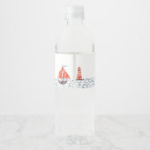 Waterverf nautische rode en blauwe kinderen verjaa waterfles etiket (Achterkant)