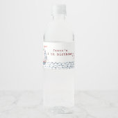 Waterverf nautische rode en blauwe kinderen verjaa waterfles etiket (Voorkant)