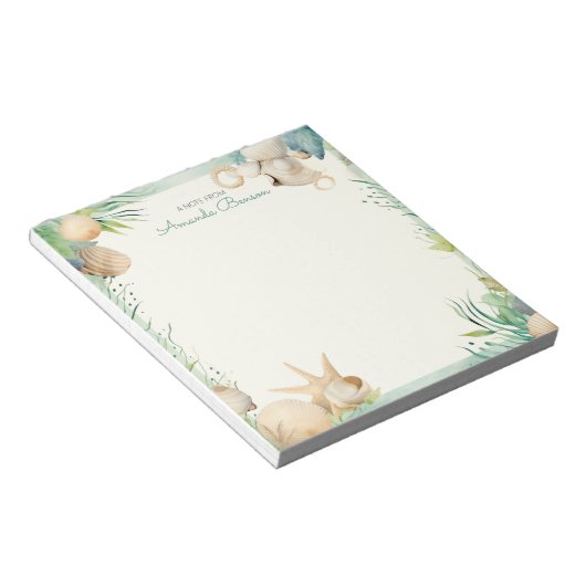 Waterverf Nautische Tropische Maritieme Natuur Notitieblok (Schuin)