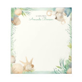 Waterverf Nautische Tropische Maritieme Natuur Notitieblok (Voorkant)