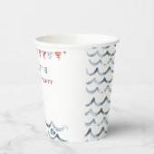 Waterverf-nautische verjaardagsfeestje papieren bekers (Links)