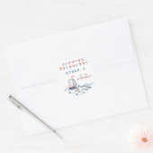 Waterverf-nautische verjaardagsfeestje ronde sticker (Envelop)