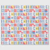 Waterverf Nautische Vlaggen Maritieme Zeildouche Cadeaupapier (Vlak)