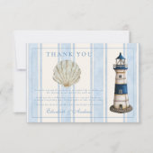 Waterverf nautische vuurtoren bruiloft bedankkaart (Voorkant)