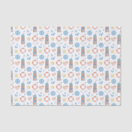 Waterverf Nautische Vuurtoren Tissuepapier