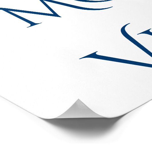 Waterverf Nautische Welkomstbruiloft Poster (Hoek)