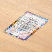 Waterverf nautische zeekreeft verjaardag acryl uitnodigingen (Laagn)