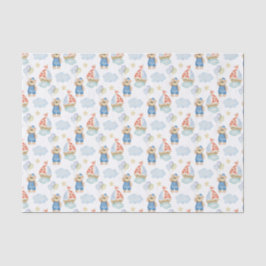 Waterverf nautische zeilboot ballon Beer Tissuepapier