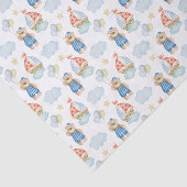 Waterverf nautische zeilboot ballon Beer Tissuepapier (Detail)