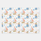 Waterverf nautische zeilboot Beer Inpakpapier Vel (Voorkant 3)