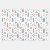 Waterverf nautische zeilboot Beer Inpakpapier Vel (Voorkant 2)