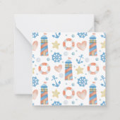 Waterverf Nautische zeilboot Gift Enclosure Notitiekaartje (Achterkant)