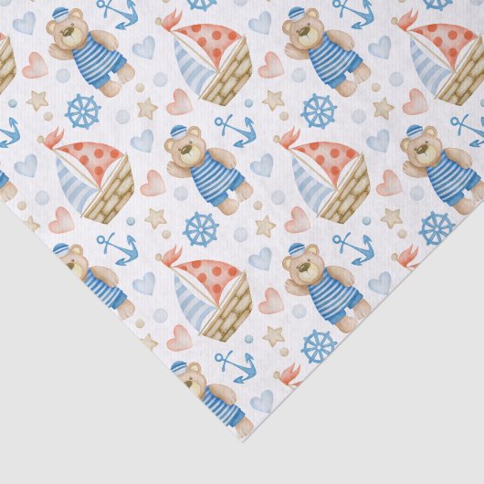 Waterverf Nautische zeilboot Sailor Beer Tissuepapier (Detail)