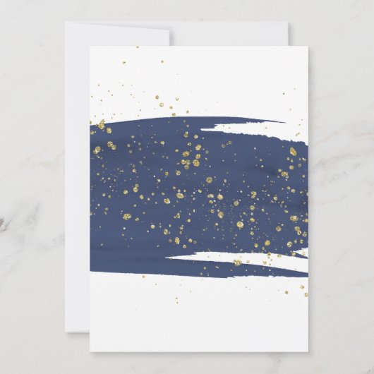 Waterverf Navy and Gold Bachelorette Party Kaart (Achterkant)